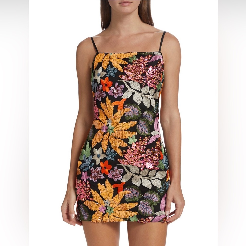 Ramy Brook Sequined Floral Embroidered Dress